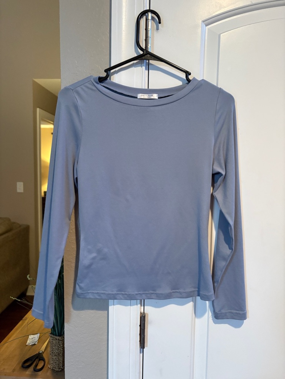 Everyday Crewneck Long-Sleeve Top — Slate Blue